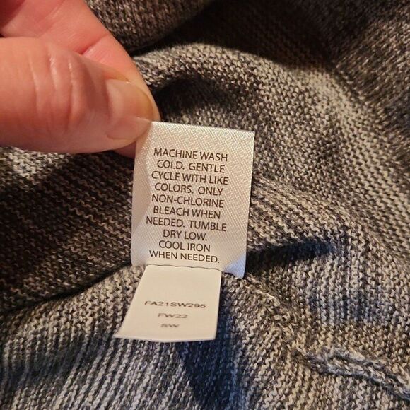 Flag & Anthem Mock Neck Quarter Zip Up Knit Sweater, Medium, Gray Heather - Picture 8 of 10